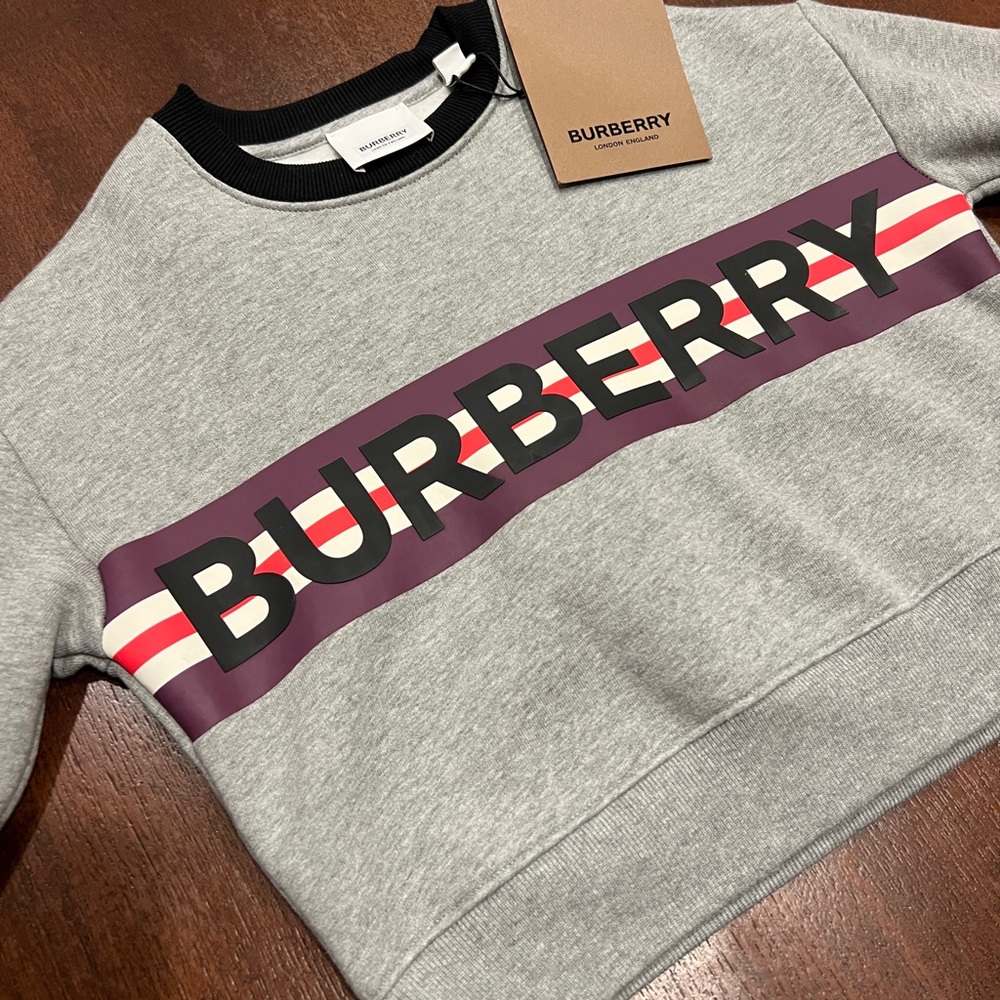 Burberry Kids Grey Melange Sweatshirt - Size 4Y